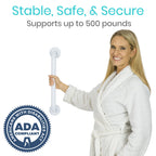 Vive Grab Bar for Bathtubs and Showers - Handicap Bathroom Safety Handrail for Elderly - Wall Senior Rail Handle for Tub, Toilet, Bath