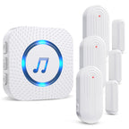 SanJie Door Chime, Door Open Contact Sensor Alarm with 500 FT Range,26 Chimes 5 Adjustable Volume for Business/Store/Home/Office When Entering 3 Sensors + 1 Receiver