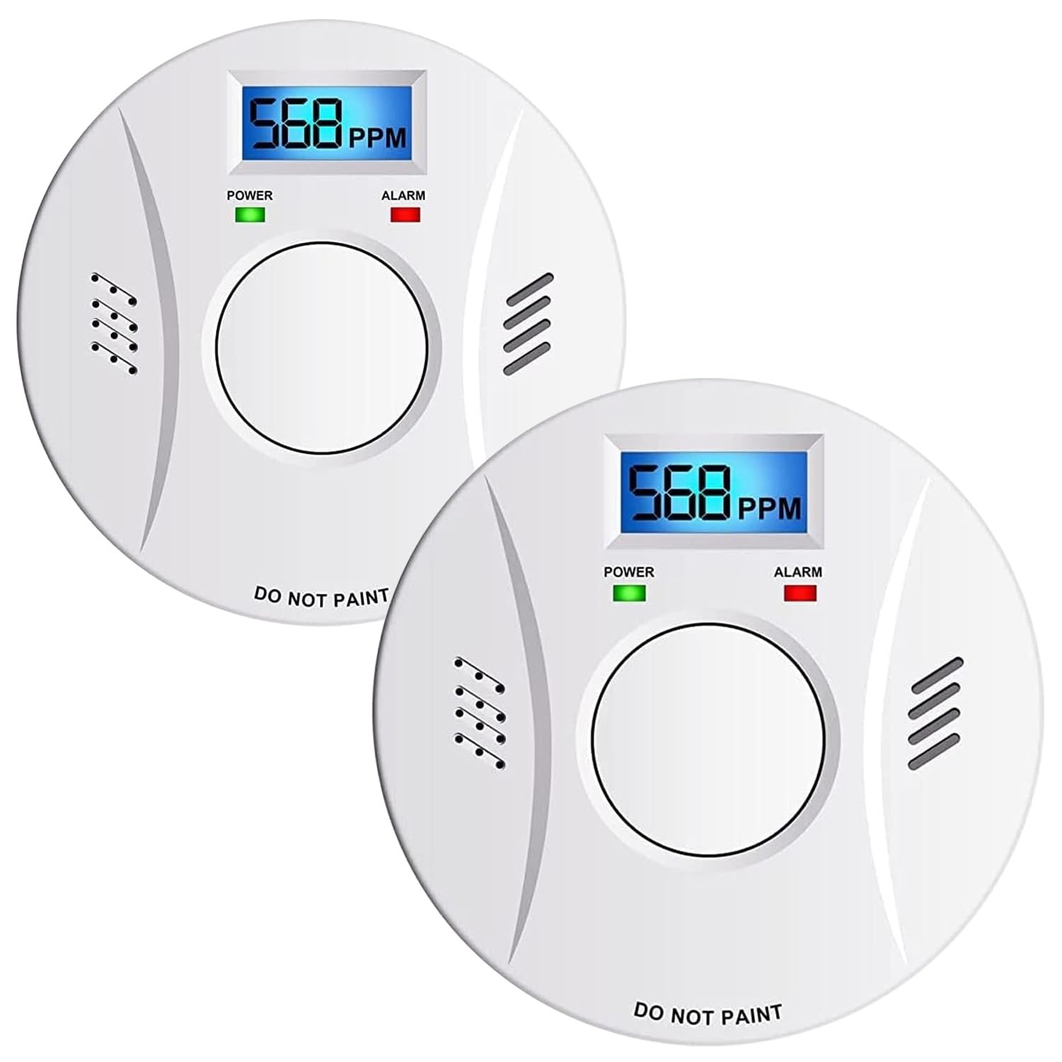 Linsoal 2 Pack Smoke Detector and Carbon Monoxide Detector co2 Detector Battery Powered with Test/Reset Button
