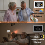 AINFTIME Digital Clock with Date and Day of Week for Elderly-12 Alarms Medication Reminder Dementia Alzheimers Clock Calendar with Extra Large Display (7 inch White)