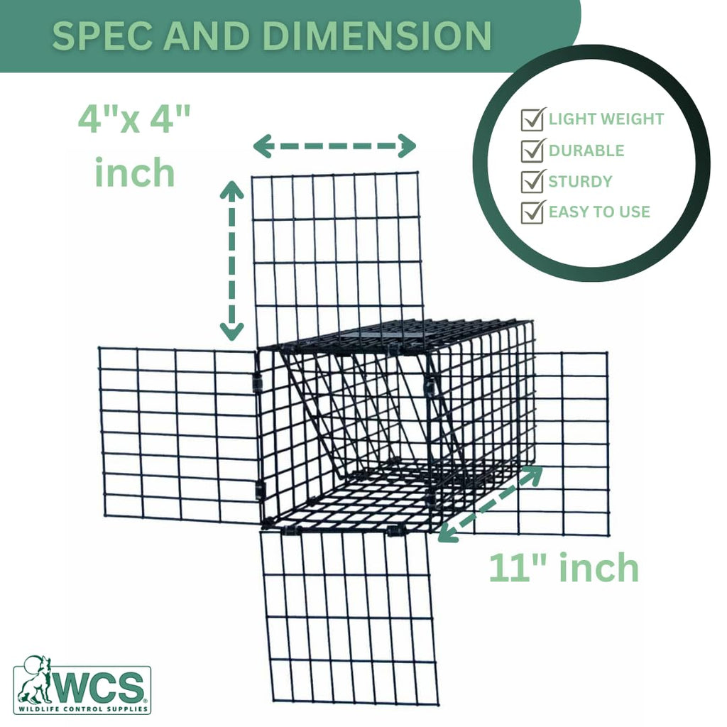 OWDE 4" One-Way Door Excluder –Professional Black Mesh Evictor Trap by Wildlife Control Supplies –Safe and Effective Pest Control for Commercial and Residential Use –Great for Barns, Garages & Sheds