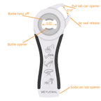 Jar Opener Bottle Opener for Weak Hands, 5 in 1 Multi Function Can Opener Bottle Opener Kit with Silicone Handle Easy to Use for Children, Elderly and Arthritis Sufferers(White)