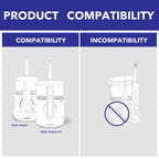 Flossing Toothbrush Head Replacement, 3 Count, Compatible with Water-pik Sonic Fusion / 2.0 SF-01, SF-02, SF03 & SF-04 Tooth-Brush and Water Flosser Combo Brush Heads (Full Size, White)