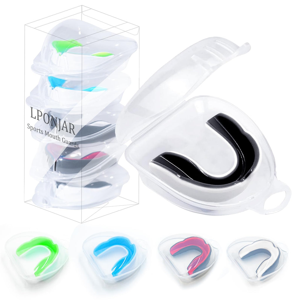 5 Pack Toddler Kids Youth Moldable Sports Mouth Guard with Case