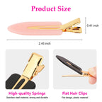 6 Pcs Creaseless Hair Clips No bend No Crease Hair Clip Makeup Clips for Women and Girls Flat Hair Clips for Hairstyling Salon Golden Handle