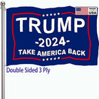 Trump 2024 Flag 3x5 Outdoor Double Sided 3 Ply-Donald Trump Take America Back Flags Vivid Color Clear Pattern Reinforcement Sewing Durable Polyester