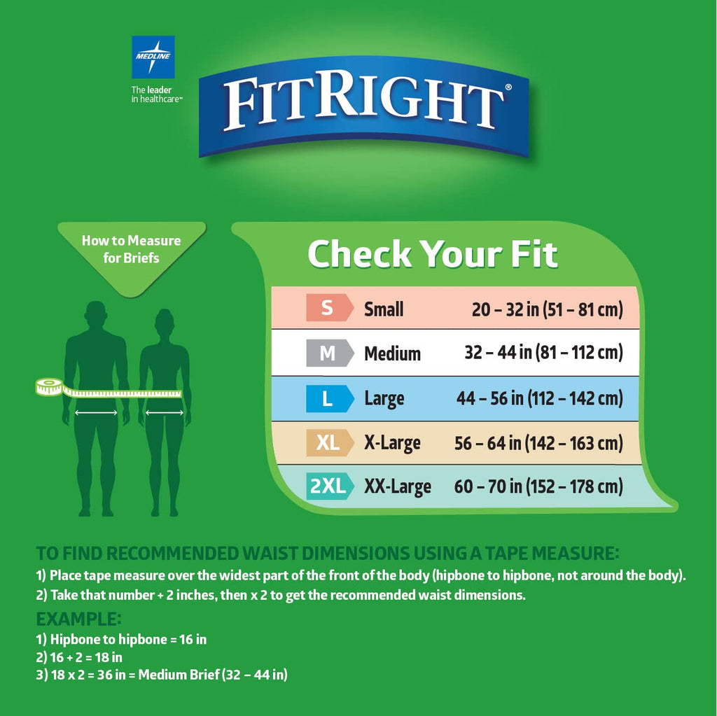 MEDLINE FitRight Plus Briefs (Pack of 20)