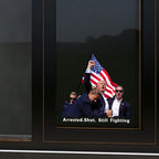 2pcs Trump Fight Decals, Trump Peeking 2024 American Flag Vinyl Stickers Trump Arrested Shot Still Fighting Bumper Sticker for Car Truck Windows Laptop,Great Gift for Any Patriot (Trump Fight)