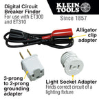 Klein Tools ET310KIT AC Circuit Breaker Finder Kit, Electric Tester, GFCI Tester, Leads, Adapters and Case