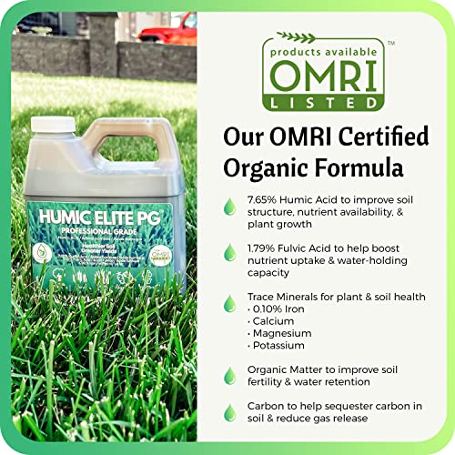 Humic Acid Organic Lawn Fertilizer - Fulvic Humic Mineral Blend for Trees, Shrubs, Ornamentals, Vegetables & Crops - Enhancer & Garden Soil Conditioner by FoliarTech, 4L