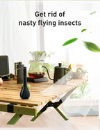 HUT-Fly Fans for Tables,Portable Fan for Outdoor Indoor,Restaurant Patio Fly Fan,Battery USB Fan,Black（4 pack）
