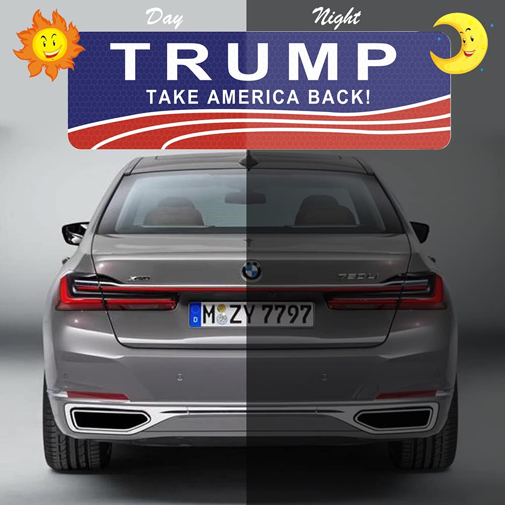 KATISHYRO 4 Pack Reflective Trump 2024 Car Magnet Stickers Trump 2024 Stickers, Take America Back Elect President Donald Trump Gifts 2024 Election Patriotic Highly, Waterproof Magnetic Bumper Stickers