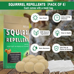SUAVEC Squirrel Repellent Outdoor, Chipmunk Repellent for Car, Peppermint Squirrel Deterrent for Garden, Squirrel Repellents for Attic, Repellant Squirrels Indoor, Squirrels Repellant for Plants-8P