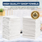 Simpli-Magic 79100 Shop Towels, 14"x12", Basic White, 50 Count