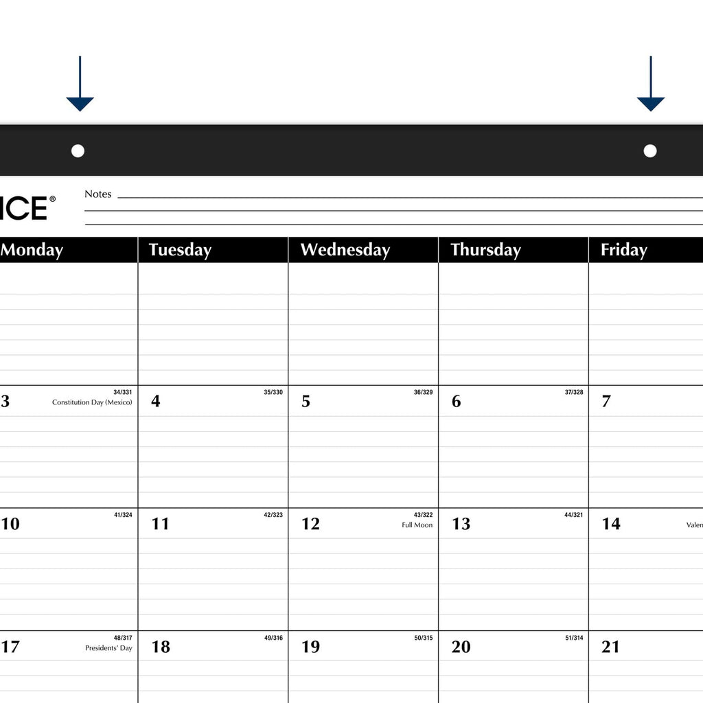 AT-A-GLANCE 2025 Desk Calendar, Desk Pad, 21-3/4" x 17", Large, Ruled Blocks, Monthly (SK250025)