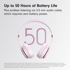 Beats Solo 4 - Wireless On-Ear Bluetooth Headphones, Up to 50-Hour Battery Life, Ultra-Lightweight Comfort, Powerful and Balanced Sound, Apple & Android Compatible - Cloud Pink