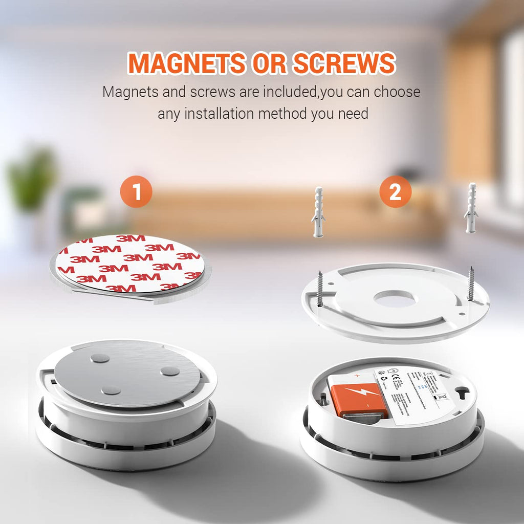 Jemay Smoke Detector, Smoke Alarm with Advanced Photoelectric Technology, Smoke Detector with Test Button and Low Battery Reminder, Fire Alarm with Battery Backup Used in Home, AW106, 2 Packs
