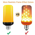 Bitrue LED Flame Effect Light Bulb, 4 Modes Flame Light Bulbs, E26 Base Fire Light Bulb with Gravity Sensor,Flickering Light Bulbs Halloween Home Party (2 Pack)