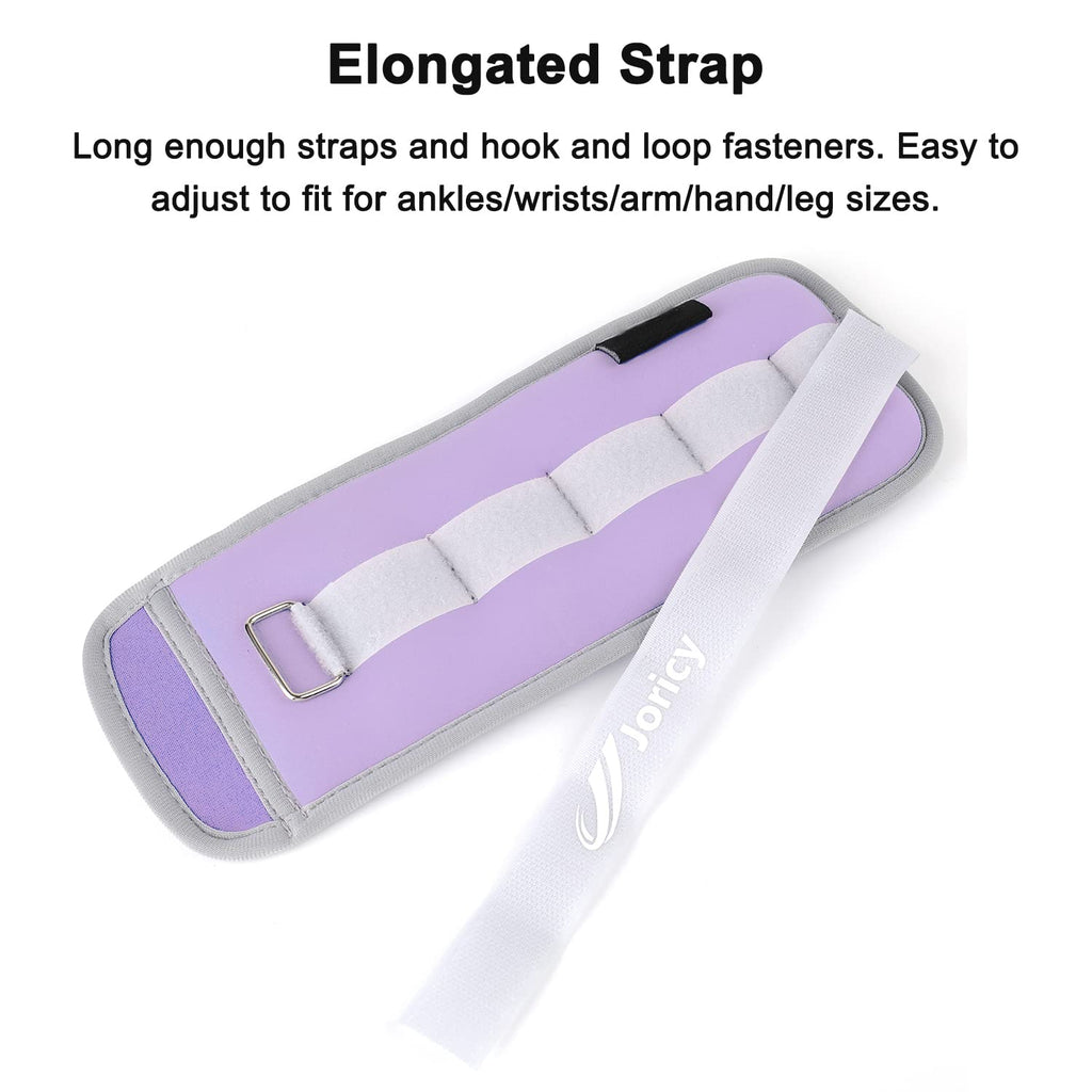 Ankle Weights, Wrist Leg Arm Weight for Women Men with Adjustable Straps, Arm Weighted for Yoga, Jogging, Running, Walking, Gymnastics, Physical Therapy - 2LBS Pair (1 LB Each Weight), Purple