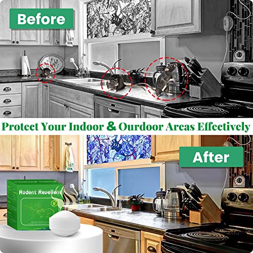 Natural Mouse Repellent, 12 Pack Rodent Repellent Balls Peppermint Oil to Repel Mice and Rats, for Car Engines Home Kitchen Yard Garage Indoor & Outdoor, Humans & Pet Safe