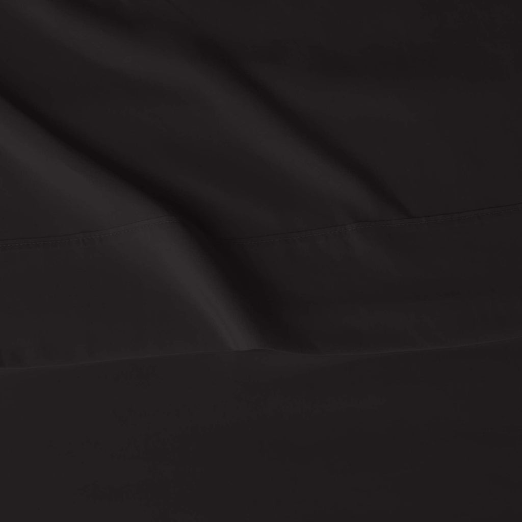 Amazon Basics Lightweight Super Soft Easy Care Microfiber 4-Piece Bed Sheet Set with 14-Inch Deep Pockets, Queen, Black, Solid