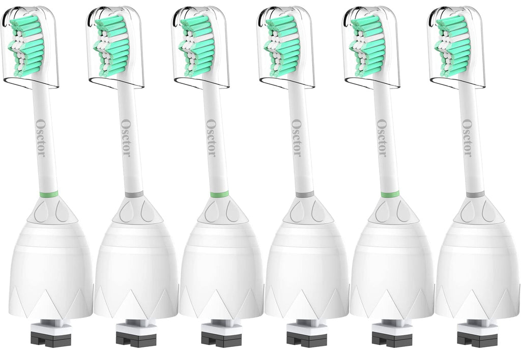 Osctor Replacement Brush Heads Compatible with Phillips Sonicare E-Series HX7022/66, 6 Pack, Fit Essence, Xtreme, Elite, Advance and CleanCare Screw-on Electric Sonic Toothbrush Handles