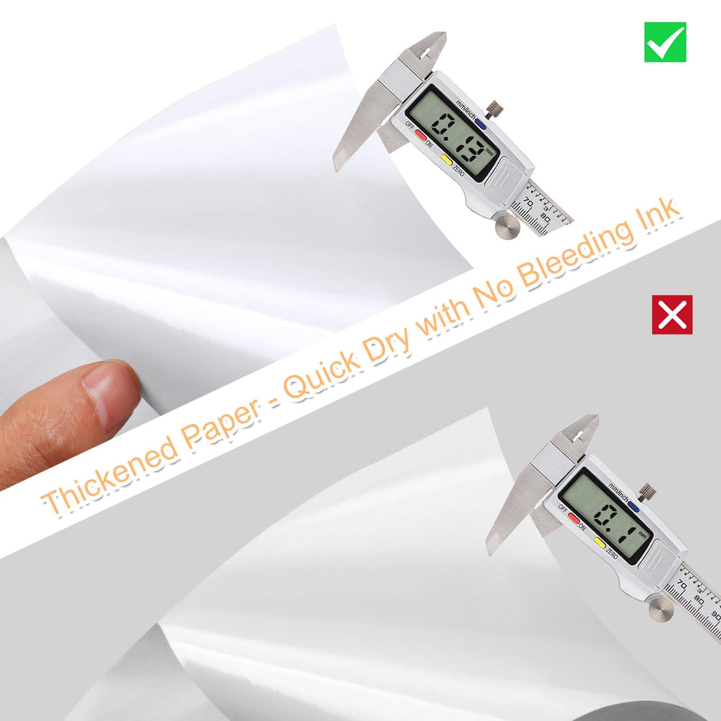 Printable Sticker Paper for Inkjet Printer, 40 Sheets 8.5"x11'' Matte Sticker Printer Paper Full Sheet Labels for Laser/Inkjet Printers, Letter Size