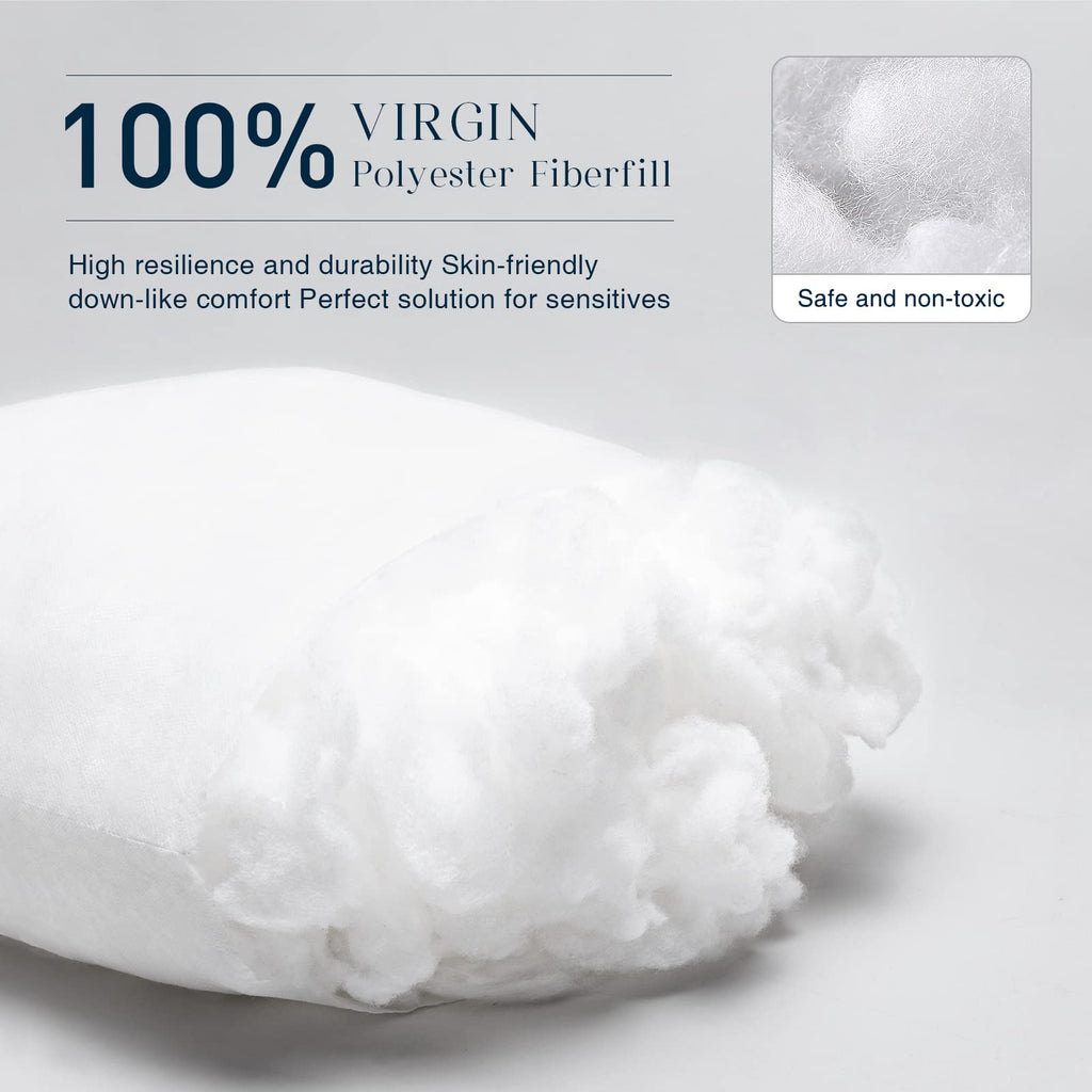 Phantoscope Pillow Inserts, Hypoallergenic 100% Virgin Fiber Square Form Microfiber Throw Pillow Inserts, Couch Bed Pillows 45x45 cm, 18x18 Inch (Pack of 4)