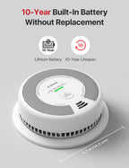 X-Sense Wireless Interconnected Combination Smoke and Carbon Monoxide Detector, 10-Year Battery Powered Fire and CO Alarm, SC06-W, 3-Pack