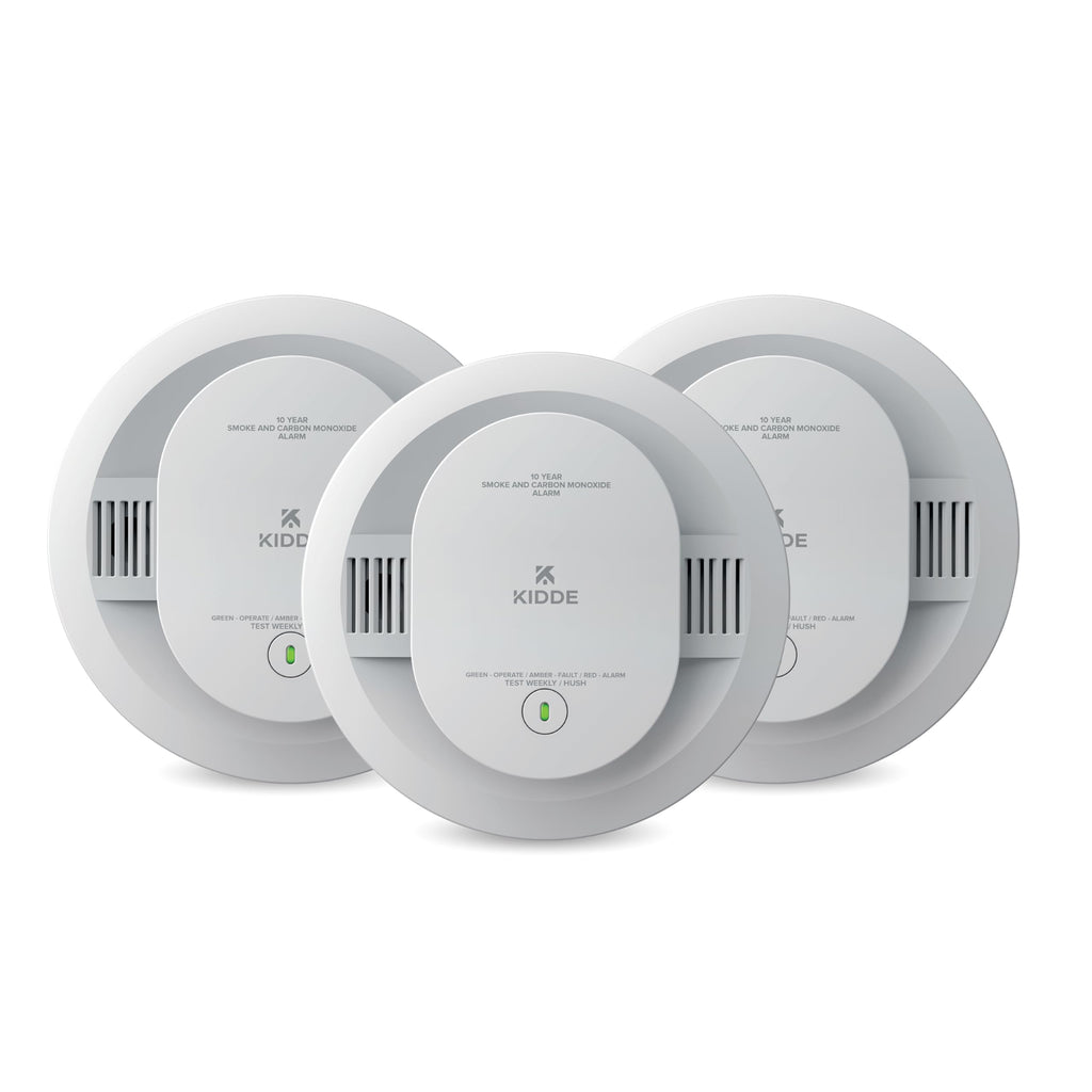 Kidde Hardwired Smoke & Carbon Monoxide Detector for Home, 10-Year Battery Powered, LED Notifications, 3-Pack