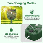 Solar Animal Repeller Outdoor 5 Modes Ultrasonic Animal Repeller with Motion Sensor and Flashing Light