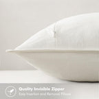 MIULEE Linen Pillow Covers 26x26 Inch Cream White Decorative Throw Pillow Covers Pack of 2 Soft Accent Farmhouse Couch Christmas Pillowcases Modern Home Decors for Sofa Cushion Living Room Bed