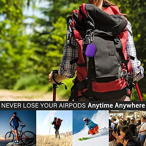 R-fun for AirPods Pro 2nd/1st Generation Case with Cleaner Kit,Soft Silicone Protective Case Cover for Apple AirPod Pro 2/1 for Women Men,AirPods Pro Case Accessories with Keychain,Purple