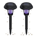 2 Pcs Solar Bug Zapper Outdoor Waterproof LED Solar Mosquito Zapper Outdoor Solar Powered Mosquito Killer Light Lamp for Indoor and Outdoor Use