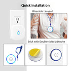 Caregiver Pager Alert Button for Home, Life Alert Beeper for Elderly Monitoring Emergency Button Bell, 500FT Wireless Panic Call Button Alarm Nurse Care for Seniors Patients, Waterproof