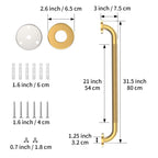 32 Inch Anti Slip Shower Grab Gold, Munzong Bathroom Grab Bar, Knurled Bathroom Balance Bar,Safety Hand Rail Support Handicap Elderly Injury Senior Assist Bath Handle