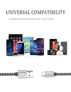USB Type C Cable Fast Charging, Tpc001 5 Pack(6Ft 3A) Braided C Charger Cables Compatible with Samsung S10e/note 9/s10/s9/s8 Plus/A80/A50/A20