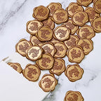 UNIQOOO Wax Seal Stickers - Eucalyptus Wedding Invitation Envelope Seal Stickers, 50 Pcs Self- Adhesive Antique Gold Stickers, Perfect for Invitation, Christmas, Gift Wrapping, Party
