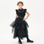 MGparty Black Dress for Girls Halloween Costume Cosplay Party Dress with Headband Belt Socks Accessories for Kids 4-14 Years
