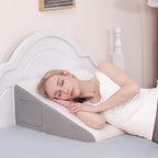 Forias Wedge Pillow for Sleeping,10" Bed Wedge Pillow for After Surgery,Acid Reflux,Snoring,Memory Foam Top Triangle Pillow Wedge with Breathable Removable Cover