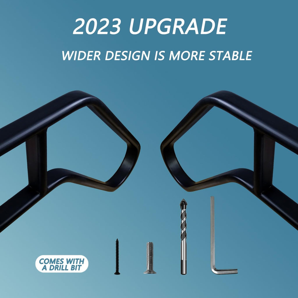 YEOOE Handrails for Outdoor Steps Wall Mount, Railings for 1-3 Steps, U-Shaped Handrail with Powder Coated, Stair Handrails for Kids, Elderly, Pregnant Women, Disabled (26" Length, Oval Pipe)