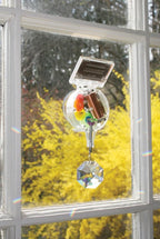 Kikkerland Solar Powered Rainbow Maker – Prism Suncatcher, Fun Home Window Decor – Unique Gift for Christmas & Birthdays – Single Crystal