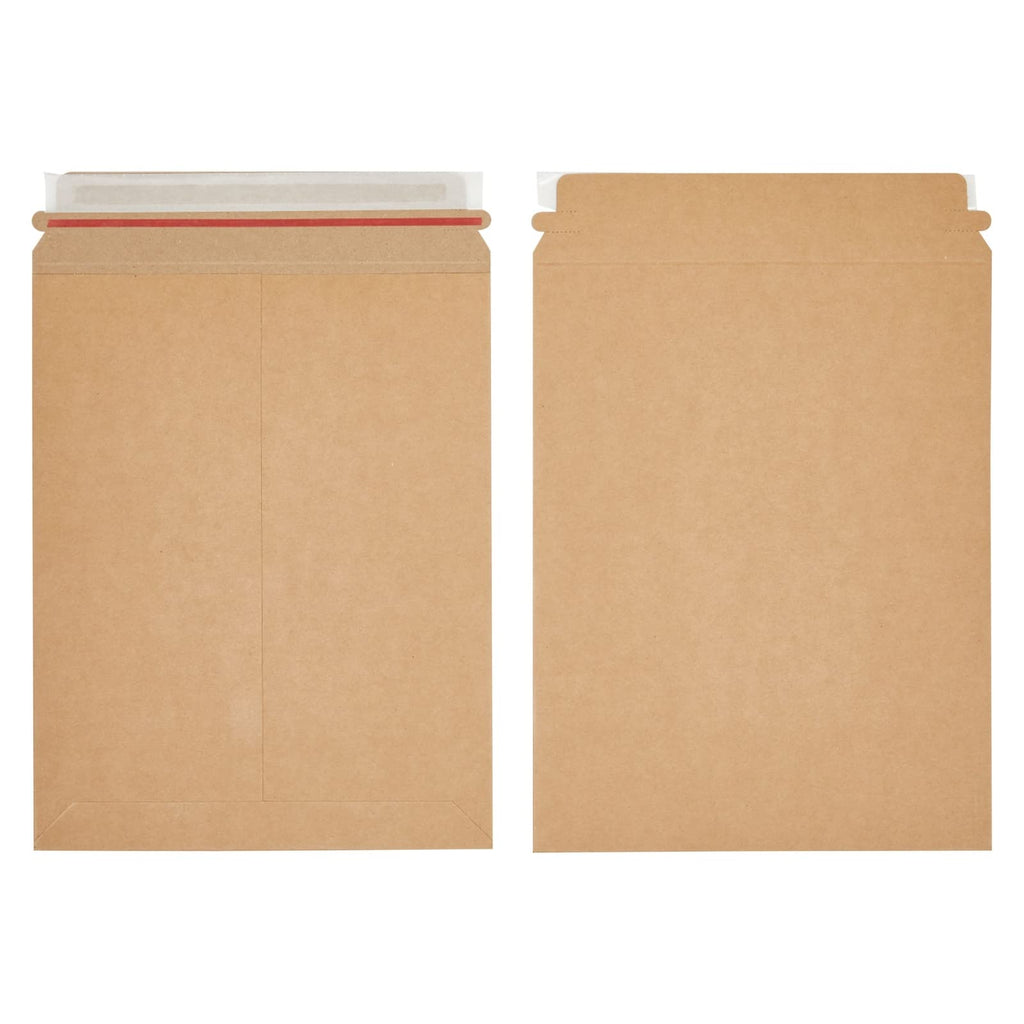 Juvale 25-Pack Stay Flat Rigid Mailers 9x11.5 with Self Adhesive Seal, 450 gsm Sturdy Bulk Brown Cardboard Envelopes for Shipping Photos, Magazines, Comic Books, Art Prints, Documents, Collectibles