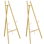 Gold Easel Stand for Sign, Heavy Duty Easel, 4-Tier AdjustableArt Easel for Painting, Wedding Sign 2pc