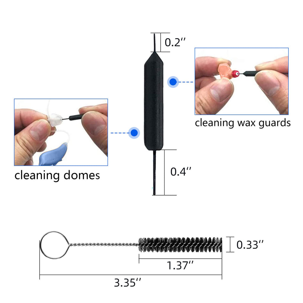 (8Packs) Hearing Aid Wax Guard Filters (64 Units) Replacement Wax Cerumen Stop Wax Traps for Phonak, Widex, Unitron and Resound - 5 Pieces Hearing Aid Cleaning Kit Accessories with Carry Case