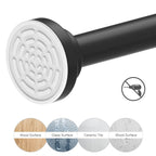 Ausemku Shower Curtain Rod Tension - 26-76 Inch Never Rust Non-Slip Spring Tension Curtain Rod No Drilling Stainless Steel Curtain Rod Use Bathroom Kitchen（Black）