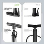 Bike Pump Floor, Advanced Bike Tire Inflator, Bicycle Hand Air Pump with Dual Presta and Schrader Valves, Handheld Pump, Suitable for Road and Mountain Bikes, Baby Stroller, Balls (Portable)