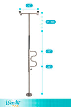 Stander Wonder Pole, Security Pole and Curve Grab Bar, Tension Mounted Floor to Ceiling Transfer Pole for Seniors, Elderly Adults, Bathroom Safety Assist and Stability Rail, Graphite