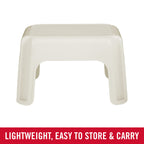 Rubbermaid Roughneck Step-Stool, Bisque, Lightweight, Holds up to 300 pounds, Ideal for Kitchen-Bath, Skid-Resistant