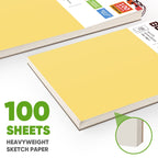 College Graduation Gifts, Nursing Student Essentials, Teacher Appreciation Gifts, Soucolor 9" x 12" Yellow Sketch Book, 1-Pack 100 Sheets Spiral Bound Drawing Paper